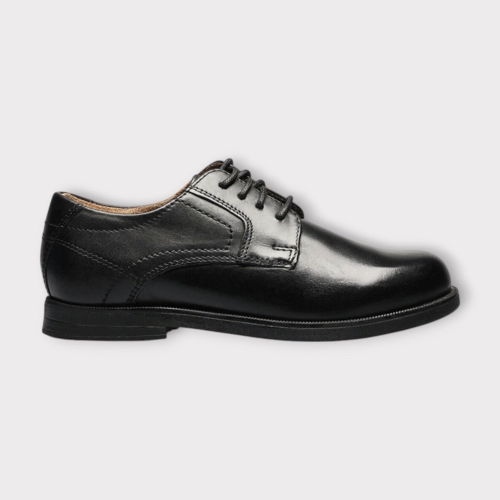 Juniors Florsheim Midtown Plain Oxford Shoes in Black Leather. 16601 001